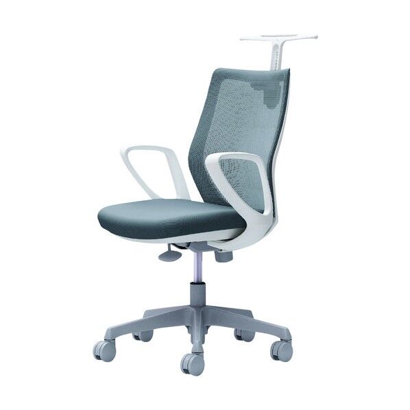 CG-M 固定肘 背メッシュ ハンガー有 ホワイトボディ ナイロンキャスター グレー CG22WR FZK2 1点