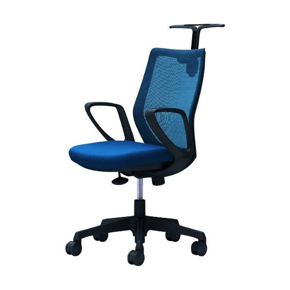 CG-M 固定肘 背メッシュ ハンガー有 ブラックボディ ナイロンキャスター ミディアムブルー CG22ZR FZK3 1点