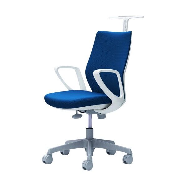 CG-M 固定肘 背パッド ハンガー有 ホワイトボディ ナイロンキャスター ミディアムブルー CG28WR FZH3 1点