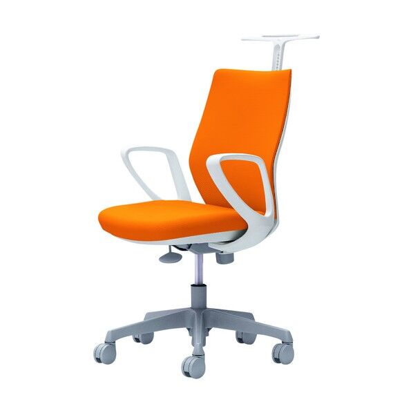 CG-M 固定肘 背パッド ハンガー有 ホワイトボディ ナイロンキャスター オレンジ CG28WR FZH8 1点