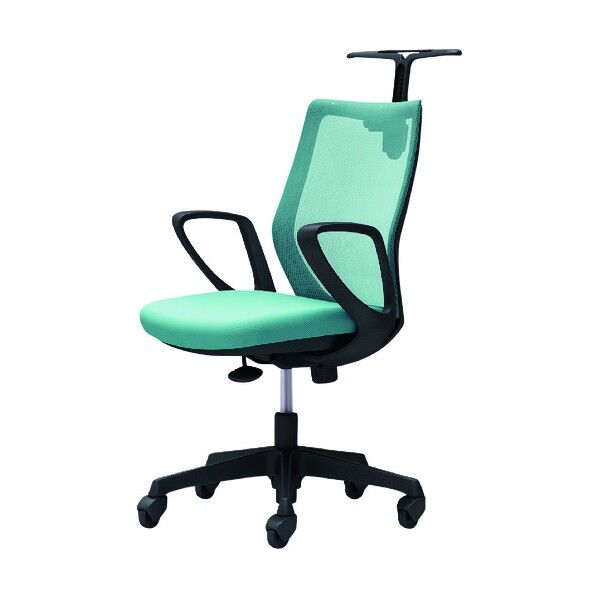 CG-M 固定肘 背メッシュ ハンガー有 ブラックボディ ゴムキャスター セージ CG22JR FZK6 1点