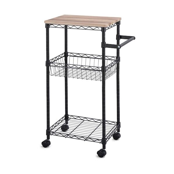 518807 カラーメタルラック ワゴン ブラック CMM-WG4084-B 1点