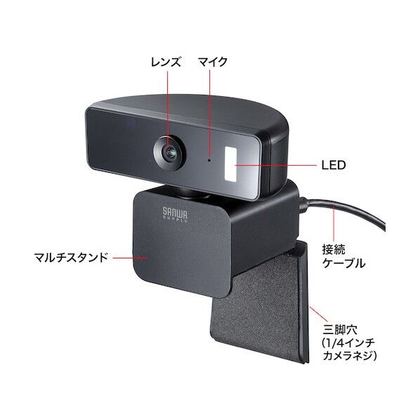 サンワサプライ リモコン操作WEBカメラ CMS-V66BK   1点