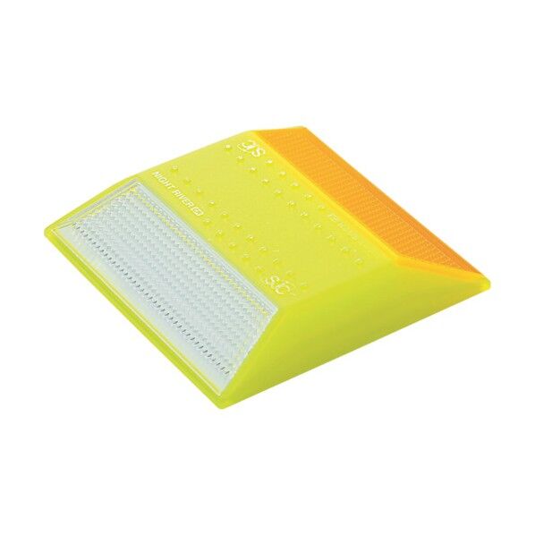 縁石鋲 ナイトリバーEX CR30WーLーWY 本体黄緑 白黄両面反射タイプ CR30W-L-WY 1点