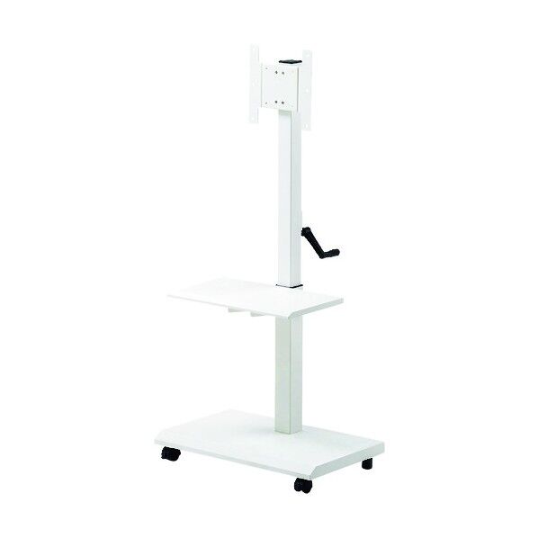 壁寄せ手動上下昇降液晶ディスプレイスタンド ホワイト