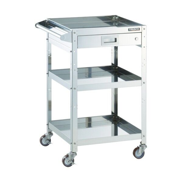 クリーンラビットワゴン (SUS304・ナイロンウレタン車輪・ハンドル・引出し付)