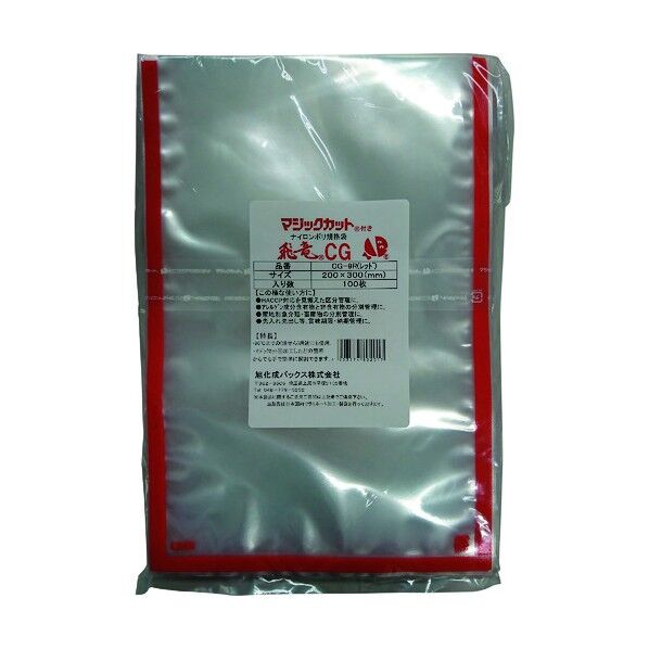 マジックカット 付キ業務用規格袋飛竜 (カラータイプ) 赤 CG-9R 100点