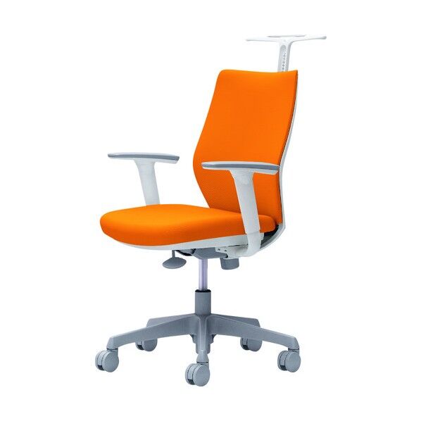 CG-M 可動肘 背パッド ハンガー有 ホワイトボディ ナイロンキャスター オレンジ CG98WR FZH8 1点