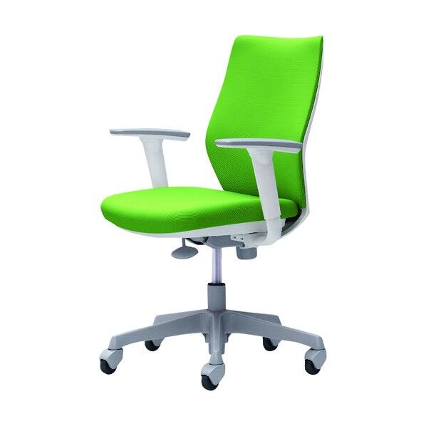 CG-M 可動肘 背パッド ハンガー無 ホワイトボディ ゴムキャスター ライムグリーン CG97XR FZH5 1点