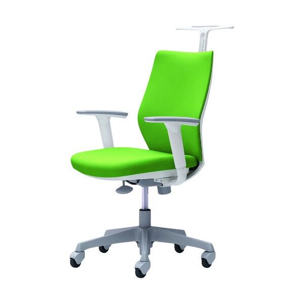 CG-M 可動肘 背パッド ハンガー有 ホワイトボディ ゴムキャスター ライムグリーン CG98XR FZH5 1点