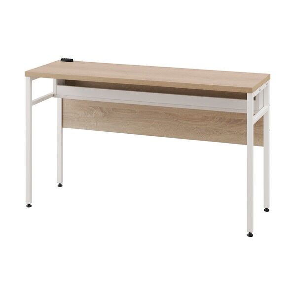 288719 電源タップ収納付デスク ライトナチュラル/ホワイト CSD-1150-W 1点