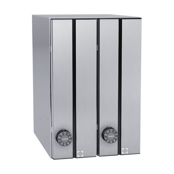 集合郵便受 ポステック 前入れ前出し 大型・縦型・静音ダイヤル錠・屋内仕様・2戸分 シルバー CSP131T2D 1点