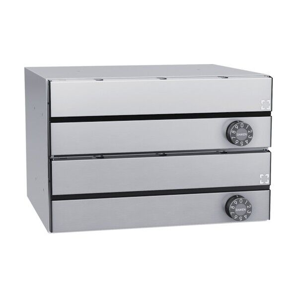 集合郵便受 ポステック 前入れ前出し 大型・横型・静音ダイヤル錠・屋内仕様・2戸分 シルバー CSP131Y2D 1点