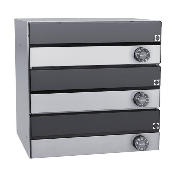 集合郵便受 ポステック 前入れ前出し 大型・横型・静音ダイヤル錠・屋内仕様・3戸分 ブラック CSP131Y3DK 1点