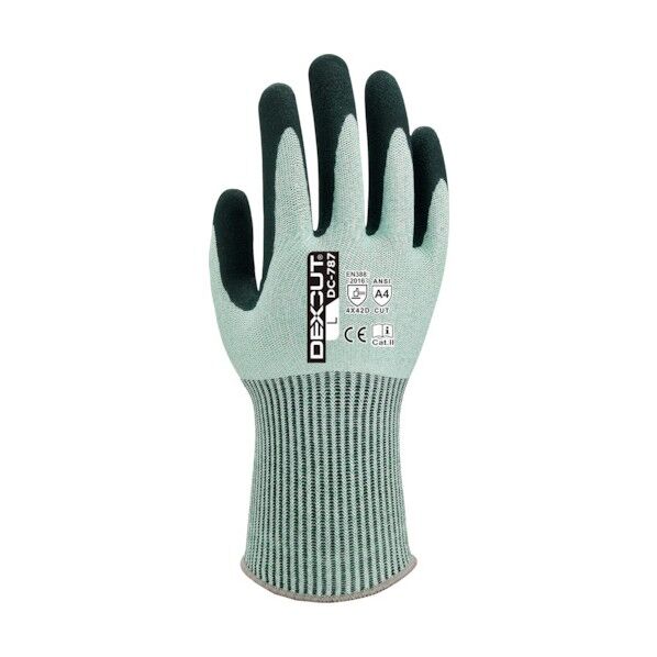 耐切創手袋 DEXCUT DCー787 ニトリル背抜き 特殊すべり止め加工 LLサイズ DEDC787XL1P 1点