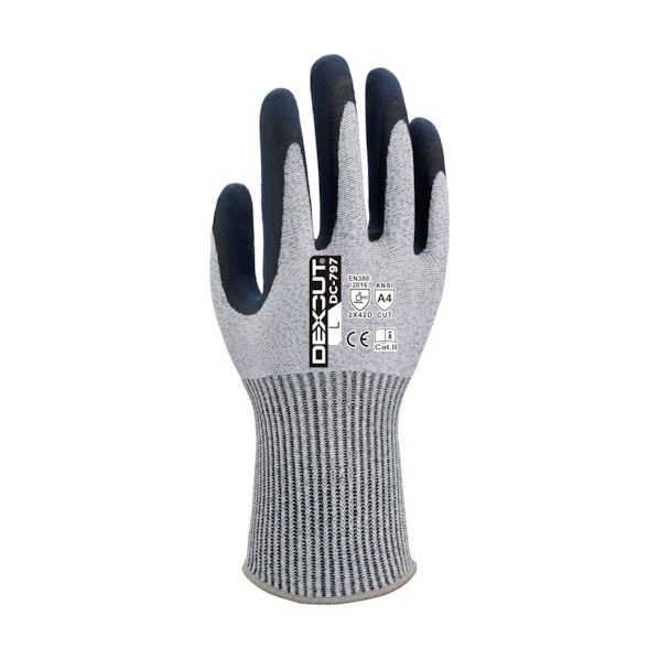 耐切創手袋 DEXCUT DCー797 天然ゴム背抜き 特殊すべり止め加工 LLサイズ DEDC797XL1P 1点