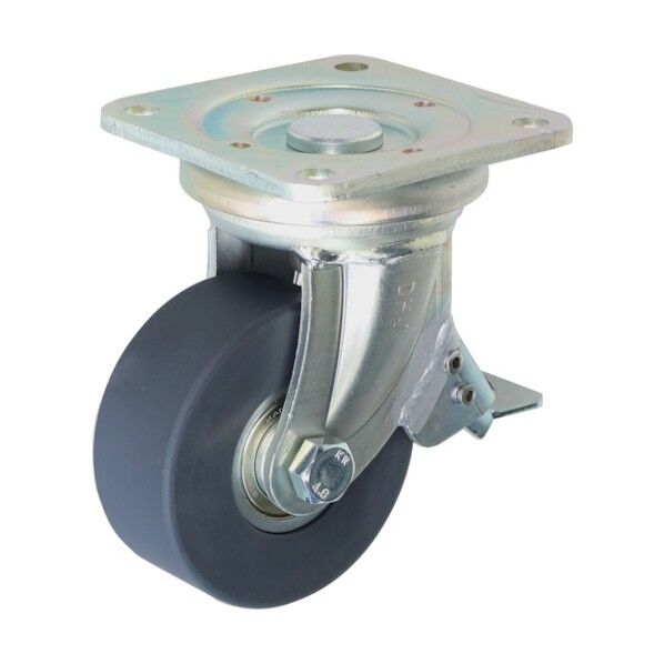 重荷重用キャスター(モリブデン入りモノマーキャスティングナイロン車) 自在ストッパー付