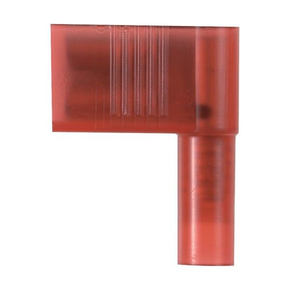 圧着端子 ライトアングルメス型ディスコネクト ナイロン絶縁タイプ ファネル挿入 AWG22~18 250タブ用 DNFR18-250B-L 50個