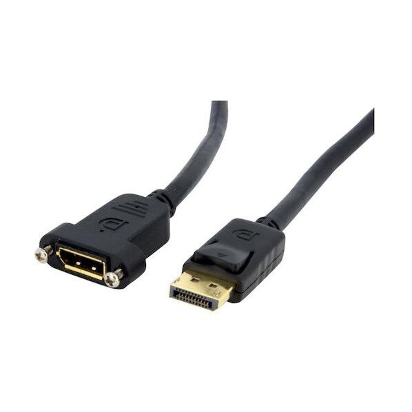 STARTEC.COM社 DisplayPort 1.2 ケーブル/ 延長用/91cm/4K60Hz/オス - メス/パネルマウント型/延長コード DPPNLFM3   1本...