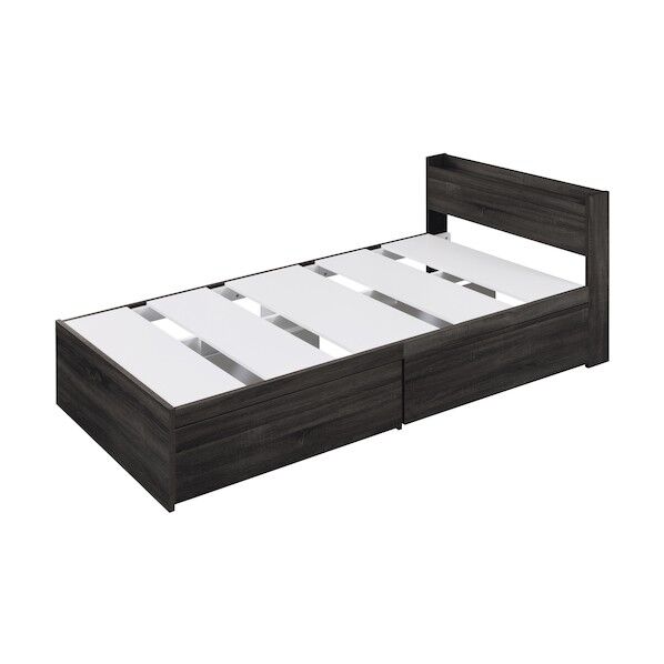 292711 大容量収納ベッド宮付き ブラック DSBM-S-B 1点