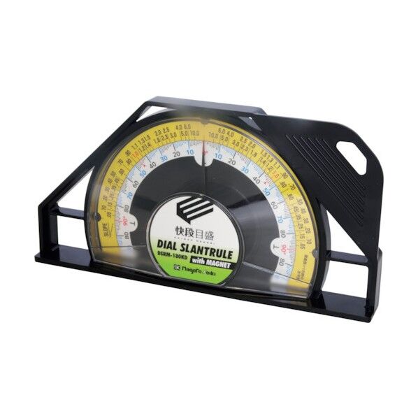 ダイヤルスラントルール 快段目盛 マグネット付 黒 全長92mm×全長182mm×厚さ20mm DSRM-180KD 1
