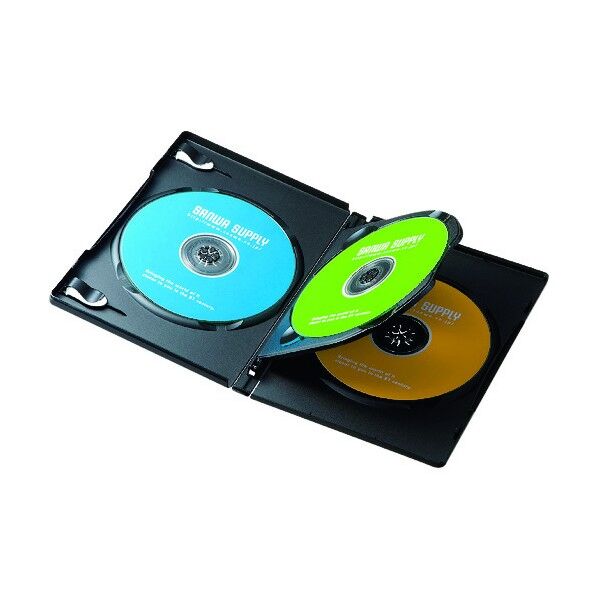 サンワサプライ DVDトールケース 3枚収納 DVD-TN3-10BK 10枚...