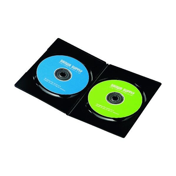 サンワサプライ スリムDVDトールケース 2枚収納 DVD-TU2-30BK 30枚...