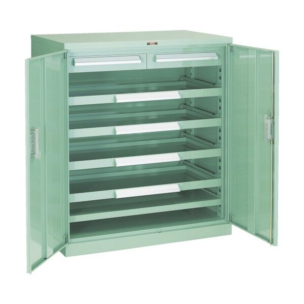 スライド工具キャビネット DX型 (フラット天板タイプ) 両開扉タイプ