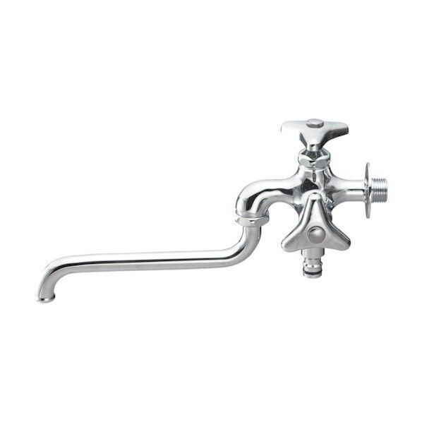 散水用二口自在水栓 8.8 x 26.5 x 15.3 cm 863 g シルバー E106V-13