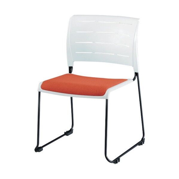 ループ脚会議用チェアー キャロット 脚色ホワイト E431F-S3-CR 1点