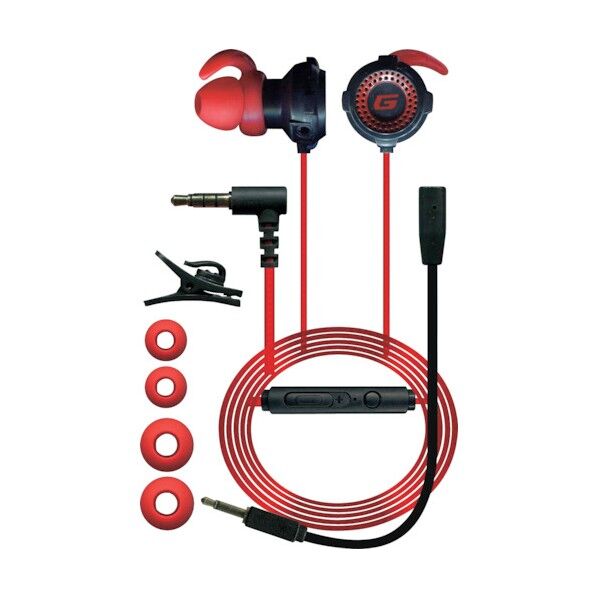 ゲーミングイヤホン マイク付き レッド EA-GMCJU1-EMRE 1点