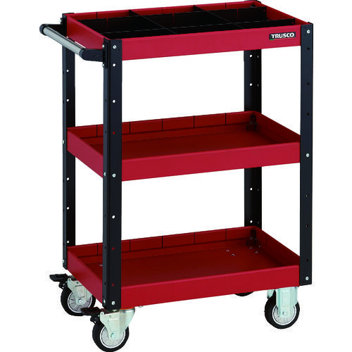 イーグルワゴン (ウレタンキャスター・深型棚板3段・1段仕切板付)