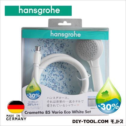 クロメッタ85ヴァリオエコホワイトシャワーヘッド&ホース1.75mセット【接続アダプター付】 約1.75m 88000343 1点