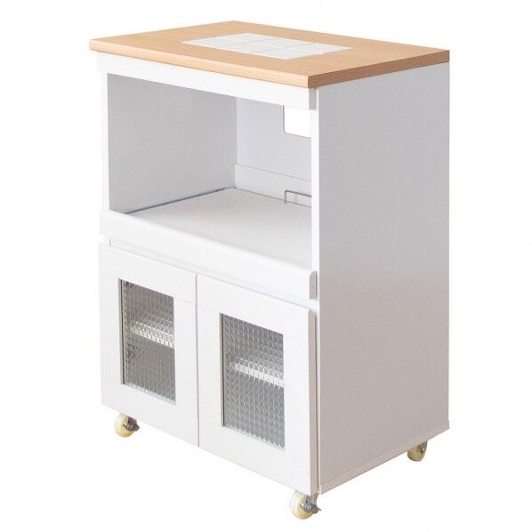 宮武製作所 キッチン収納シリーズ Semplice(センプリチェ) スライド棚・扉タイプ 幅60×奥行42.5×高さ85cm ホワイト×ナチュラル KC-205 1台...