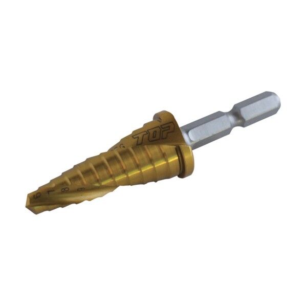 六角シャンクスパイラルステップドリル ゴールドタイプ