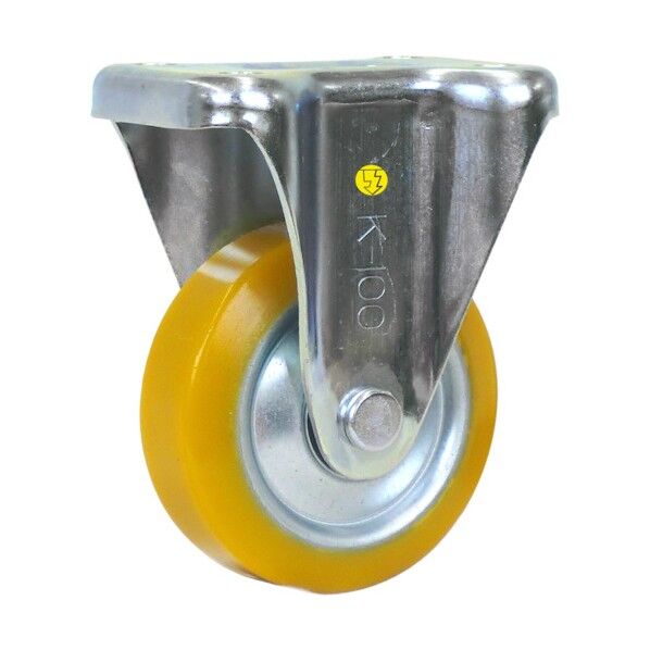 プレート式静電気帯電防止キャスター(プレス製ウレタン車) 固定