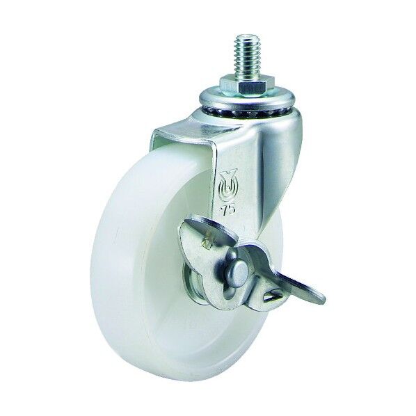 ねじ込み式キャスターナイロン車輪自在ストッパー付Φ７５
