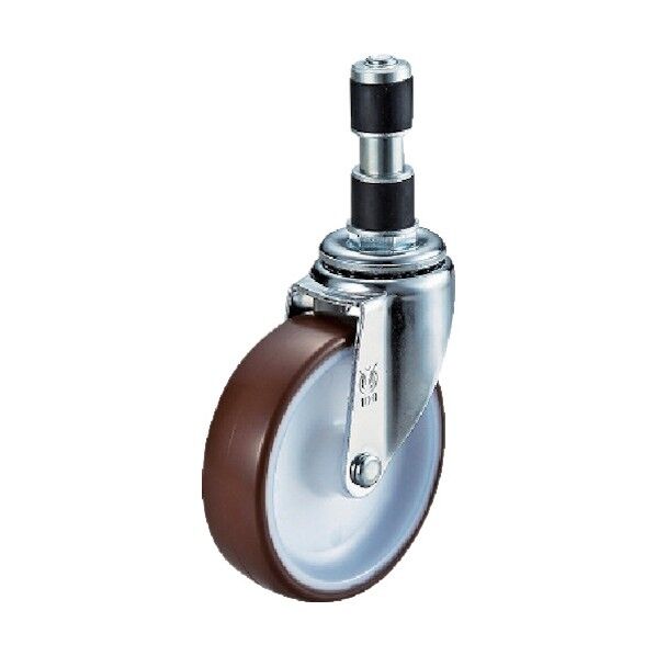 ゴムパイプ差込みキャスター自在車 ウレタン車輪