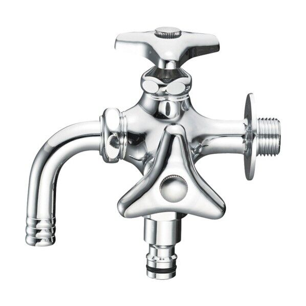 散水用二口横水栓 700g シルバー F126K-13