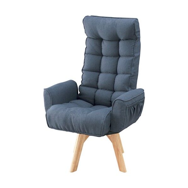 517872 カイテンファブリックチェア ハイバック ブルー FAC-KHB-A 1点