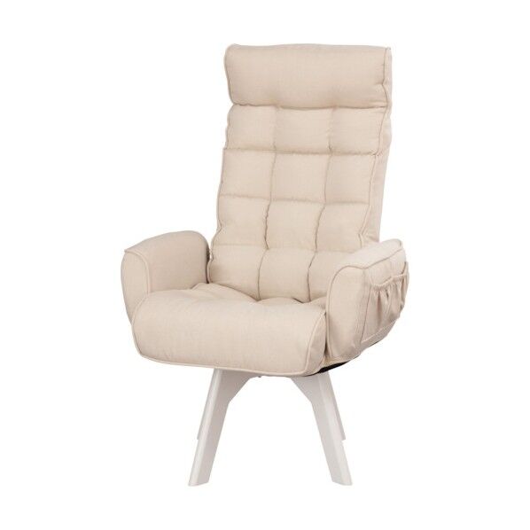 574515 カイテンファブリックチェア ハイバック ホワイト FAC-KHB-W 1点