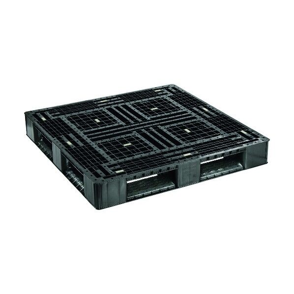 プラスチックパレットFA-1111RR(再生PE材) 片面四方差シ 黒 FA-1111RR-PE-BK 1枚
