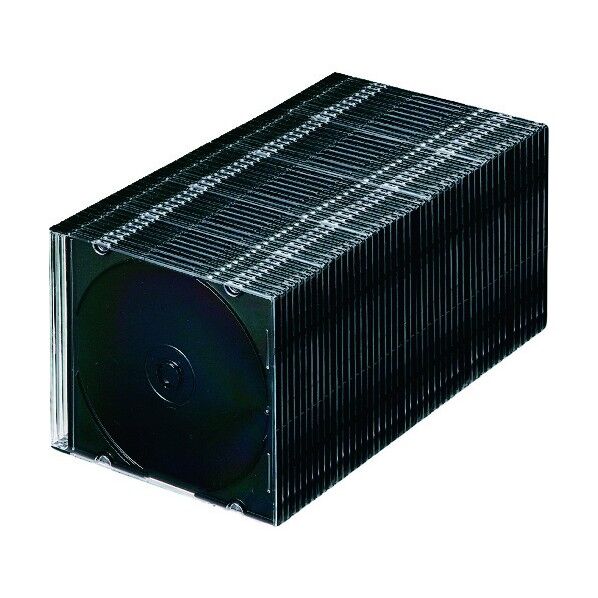 Blu-ray・DVD・CDケース スリムタイプ・マットブラック FCD-PU50MBKN 50枚