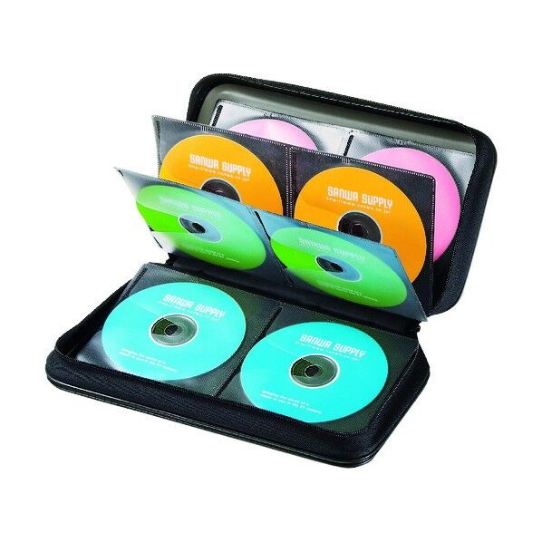 DVD・CDセミハードケース 96枚収納・ブラック FCD-WL96BK 1点