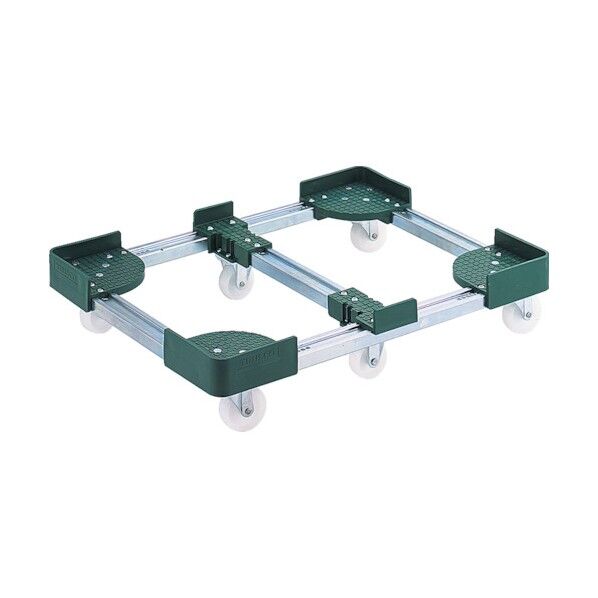 伸縮式コンテナ台車 (スチール6輪タイプ)