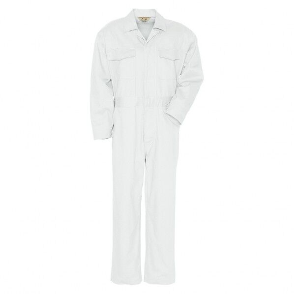 つなぎ作業服 ボタン仕様 001ホワイト 6L 500 1点