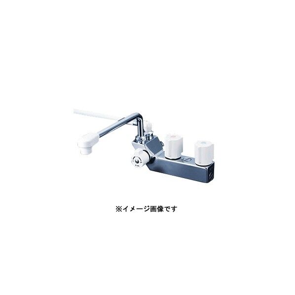 KVK デッキ形一時止水付2ハンドルシャワー(左側シャワー)300mmパイプ付 KF207NR3 1個