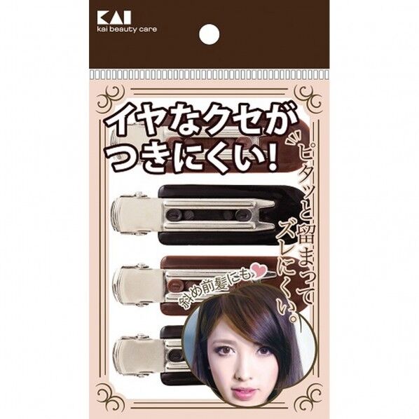 貝印 前髪クリップ 4P 黒・茶 KQ3131 4個...