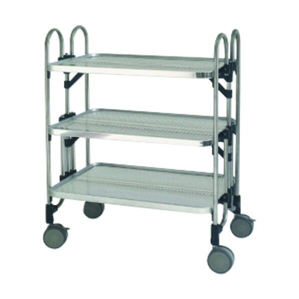 ステンレス パンチング折りたたみ式ワゴン FEOPM-3 1点