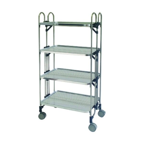 ステンレス パンチング折りたたみ式ワゴン FEOPM-4 1点